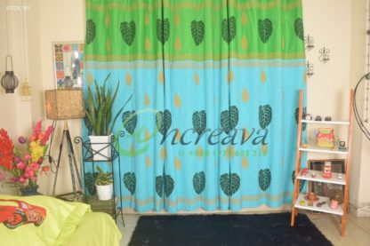 Sky Blue Green Curtain