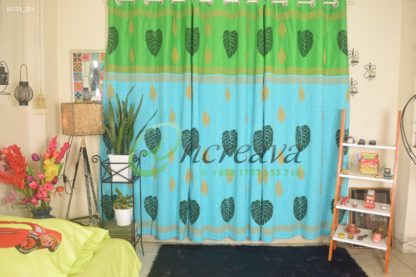 Sky Blue Green Curtain