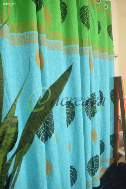 Sky Blue Green Curtain