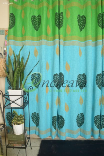 Sky Blue Green Curtain