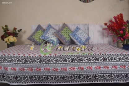 White Jamdani Meroon Ash Single Bed cover