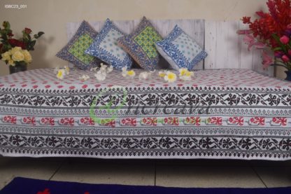 White Jamdani Meroon Ash Single Bed cover