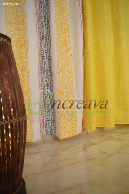 Multi  Color  White  Curtain