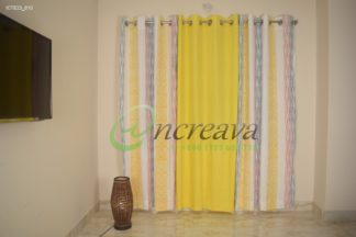 Multi  Color  White  Curtain