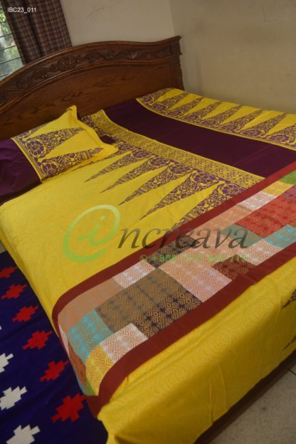 Yellow Purple Aarong Bed cover