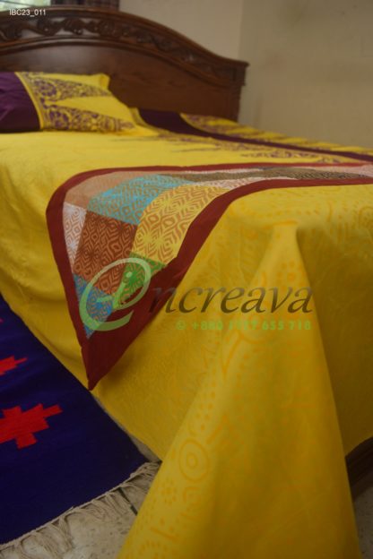 Yellow Purple Aarong Bed cover