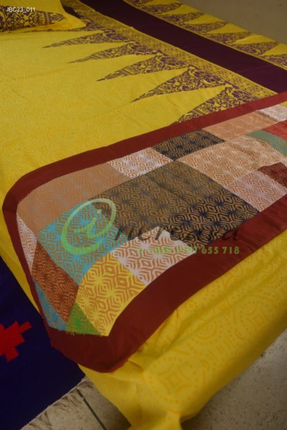 Yellow Purple Aarong Bed cover