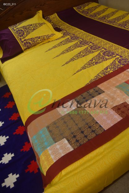 Yellow Purple Aarong Bed cover