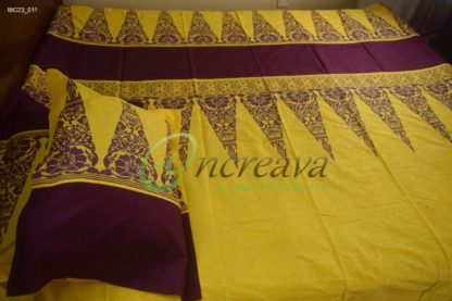 Yellow Purple Aarong Bed cover