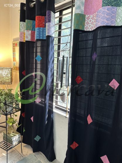 Patchwork Black curtain