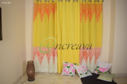 Yellow White Curtain