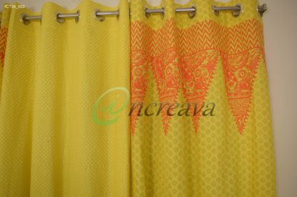 Yellow White Curtain