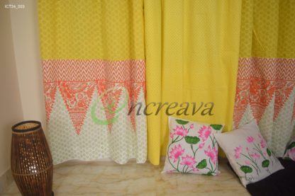 Yellow White Curtain