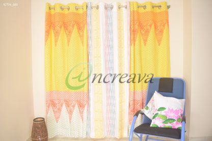 Yellow White Curtain